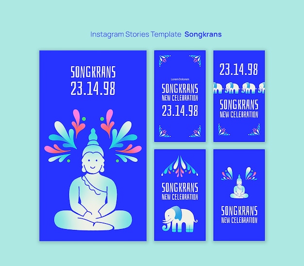 Las historias de instagram de la celebración de songkran