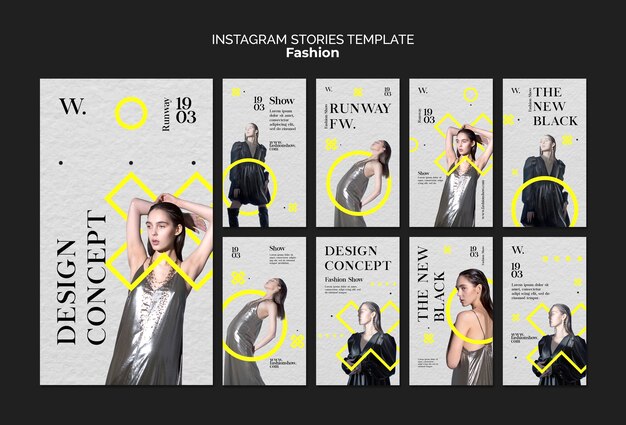 PSD gratuito historias de instagram de la colección de moda.