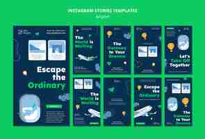 PSD gratuito historias de instagram de concepto de aeropuerto realista