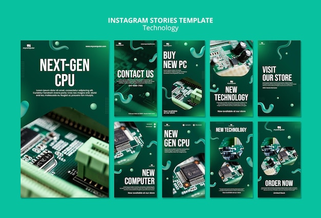 PSD gratuito historias de instagram de cpu de próxima generación