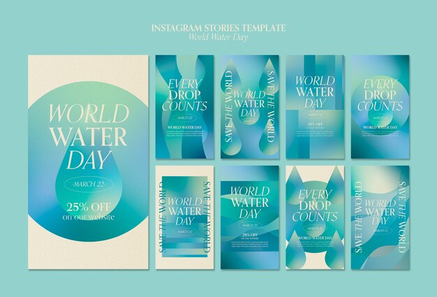 Historias de instagram del día mundial del agua
