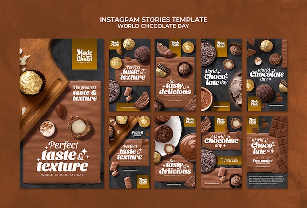 Historias de instagram del día mundial del chocolate