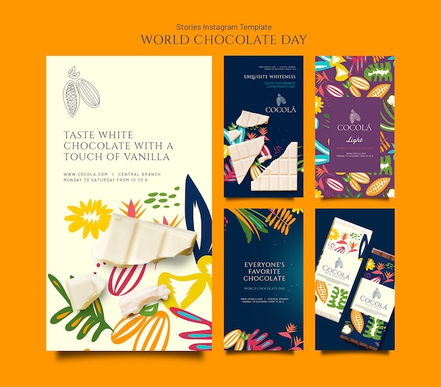 Historias de instagram del día mundial del chocolate