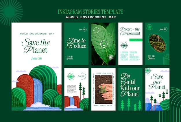 Historias de instagram del día mundial del medio ambiente