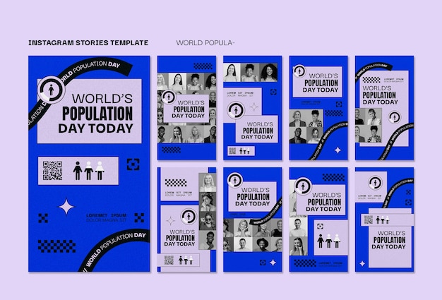 PSD gratuito historias de instagram del día mundial de la población