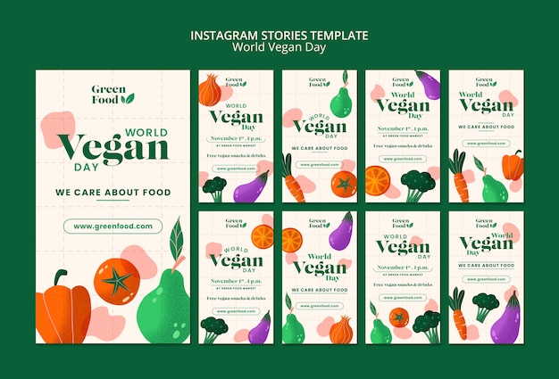 Historias de instagram del día mundial vegano
