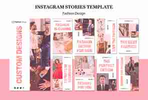 PSD gratuito historias de instagram de diseño de moda