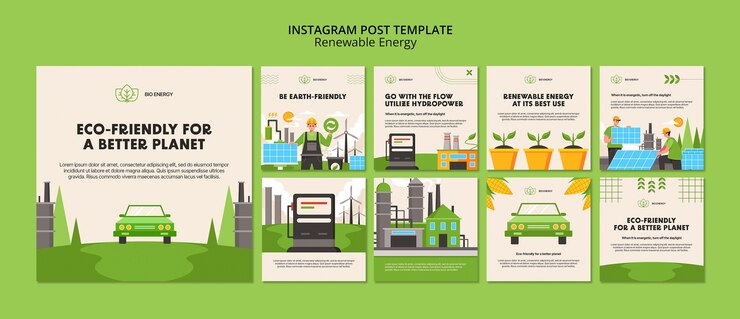 PSD gratuito historias de instagram de energía renovable dibujadas a mano