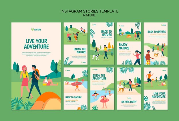 Historias de instagram de entretenimiento de naturaleza.