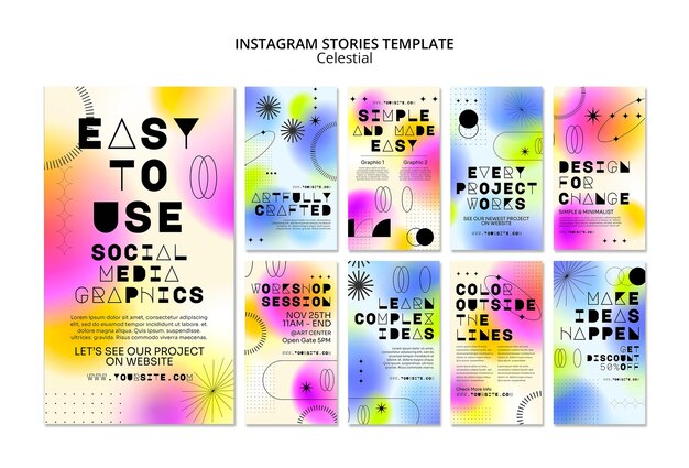 Historias de instagram de estilo celestial
