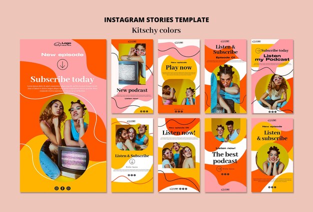Historias de instagram de estilo de colores cursis