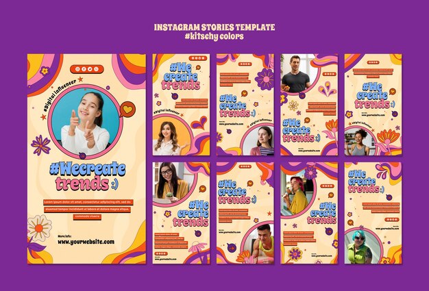 Historias de instagram de estilo de colores cursis