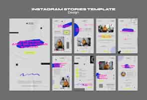 PSD gratuito historias de instagram de estudio de diseño de diseño plano