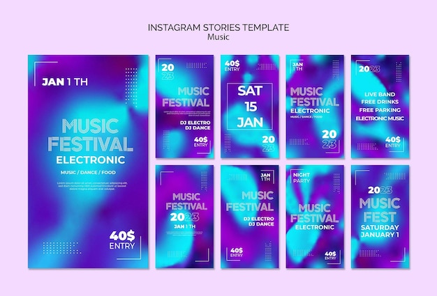 Historias de instagram del festival de música borrosa