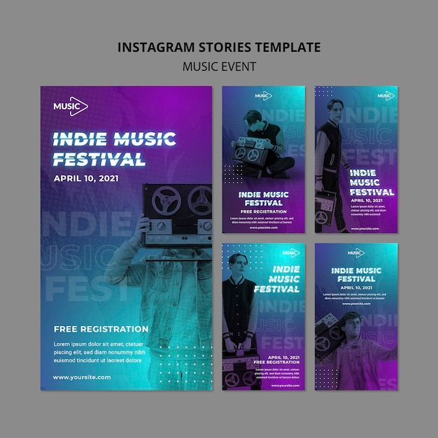 Historias de instagram del festival de música indie