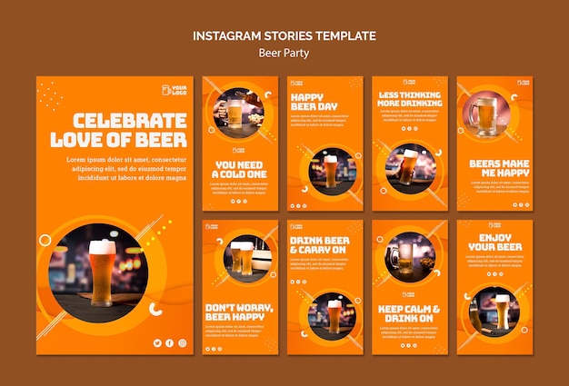 Historias de instagram de fiesta de cerveza