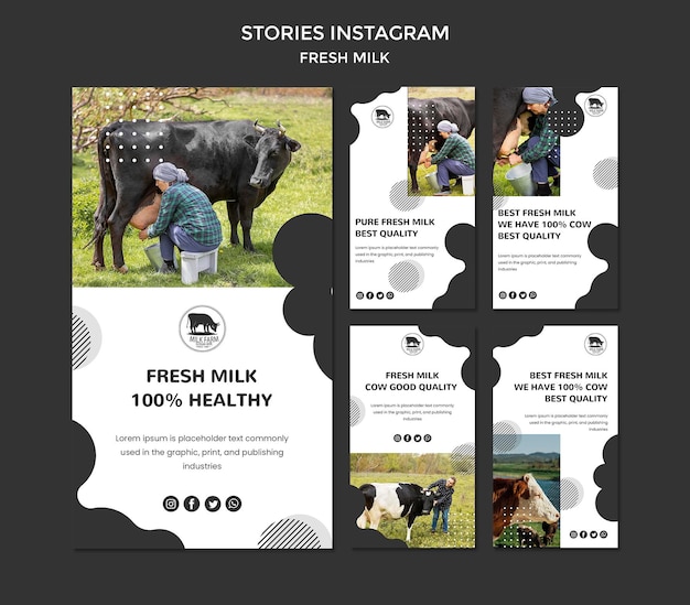 Historias de instagram de leche fresca