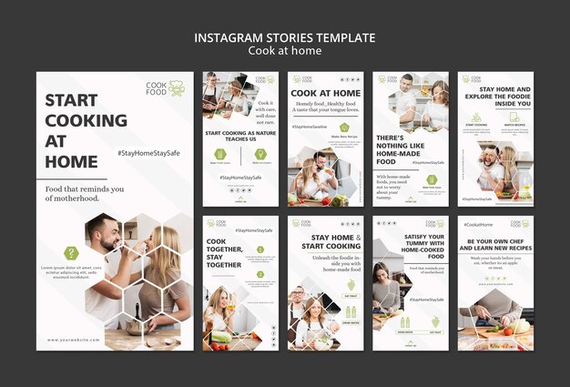 Historias de Instagram con tema de cocina en casa