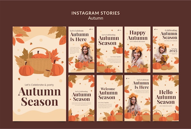 Historias de instagram de la temporada de otoño