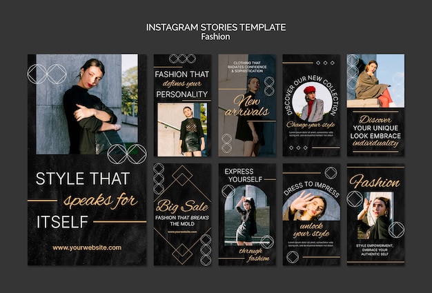 PSD gratuito historias de instagram de tendencias de moda de diseño plano
