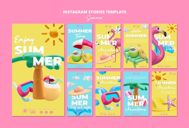 Historias de instagram de vacaciones de verano