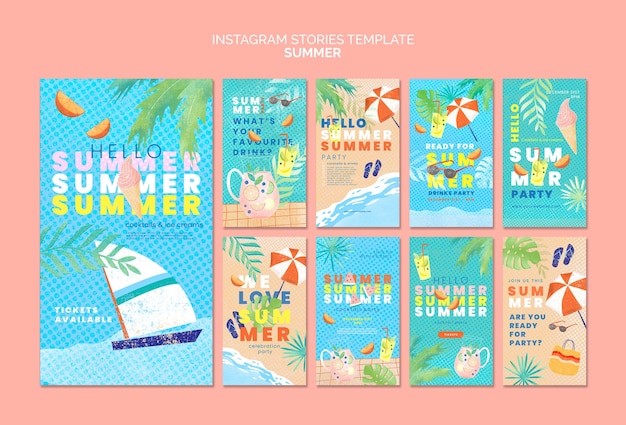 Historias de instagram de vacaciones de verano