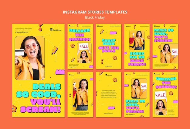 PSD gratuito historias de instagram del viernes negro