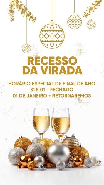 Historias en las redes sociales Anuncio de receso de Año Nuevo