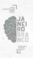 PSD gratuito historias de las redes sociales blanco mes de concienciación sobre la salud mental de enero