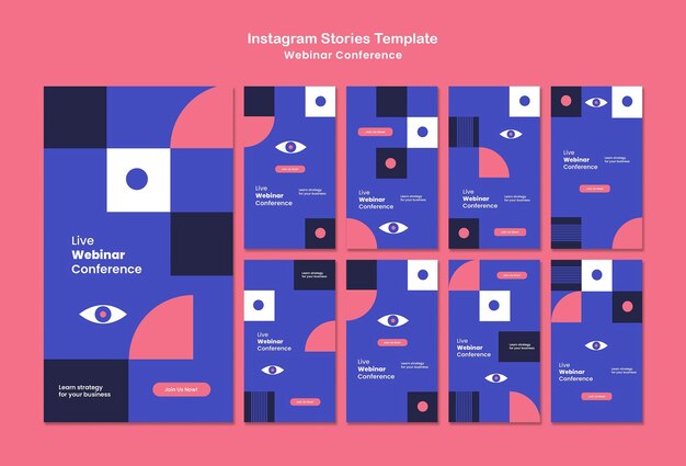 Historias de redes sociales de la conferencia webinar