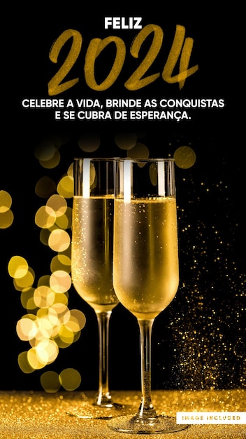historias de redes sociales feliz 2024 celebra la vida