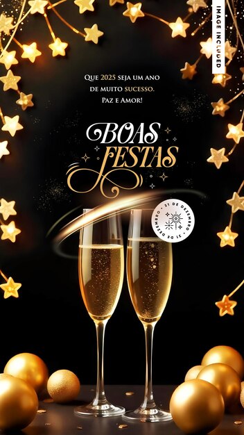 Historias de redes sociales feliz año nuevo y felices fiestas