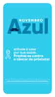 PSD gratuito las historias de las redes sociales publican el azul de noviembre para las campañas en brasil