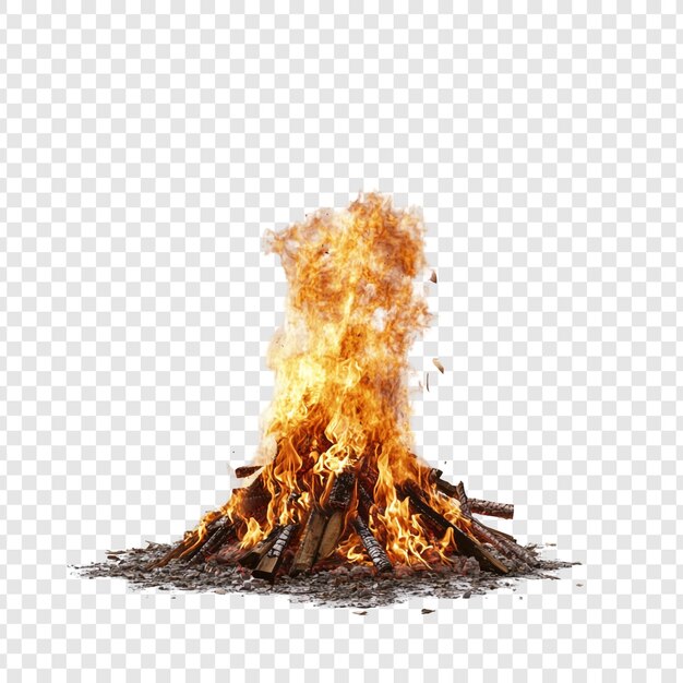 Una hoguera ardiente Una llama de calor y luz