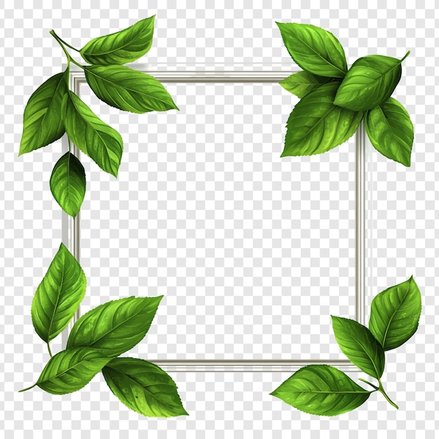 Hojas verdes marco diseño de borde naturalezas abrazo elegante