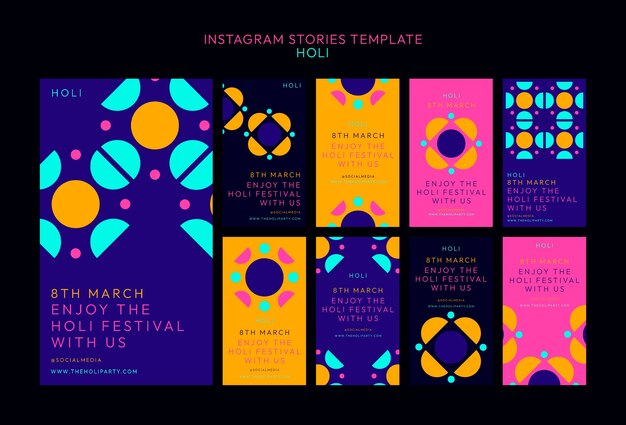 Holi celebración historias de instagram