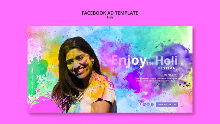 PSD Gratis holi festival template design