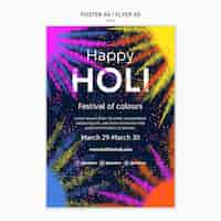 Gratis PSD holi festival viering poster sjabloon