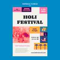 Gratis PSD holi festival viering poster sjabloon