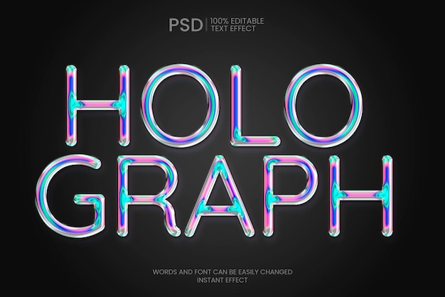 Gratis PSD holografisch teksteffect