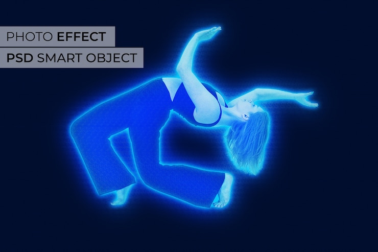 Gratis PSD hologramfoto-effect