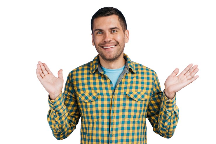 PSD gratuito hombre expresivo haciendo gestos