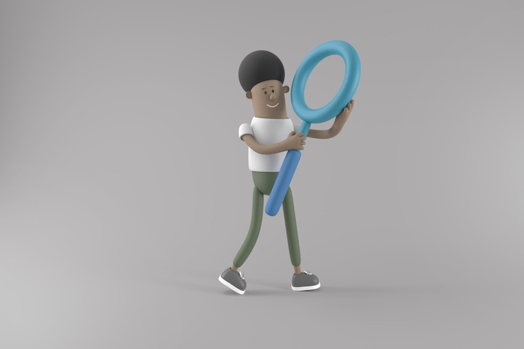 PSD gratuito hombre joven de carácter 3d con concepto de negocio