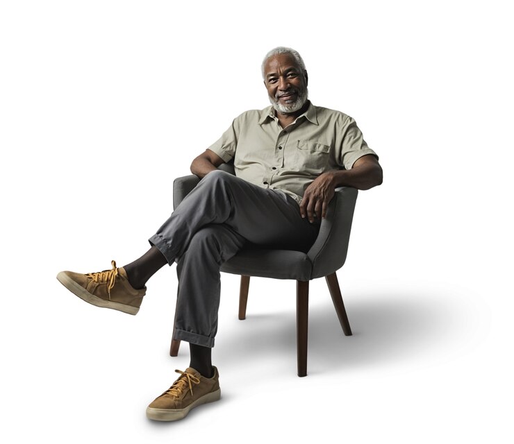 PSD gratuito hombre negro feliz posando