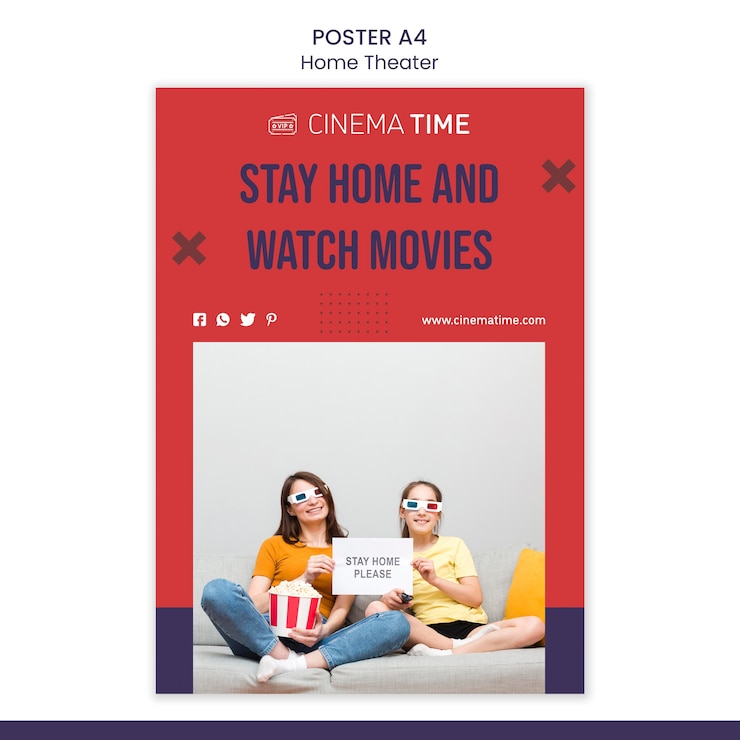 PSD Gratis home theater flyer template