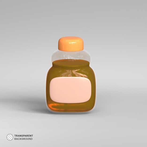 Gratis PSD honingfles ontbijt item pictogram geïsoleerd 3d render illustratie