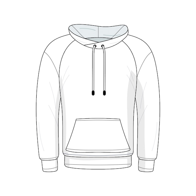 Gratis PSD hoodie lijn kunst illustratie