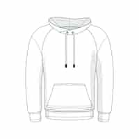 PSD gratuito hoodie line art illustration