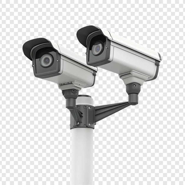 Hoogdefinitieve CCTV-bewakingscamera's gemonteerd op een paal