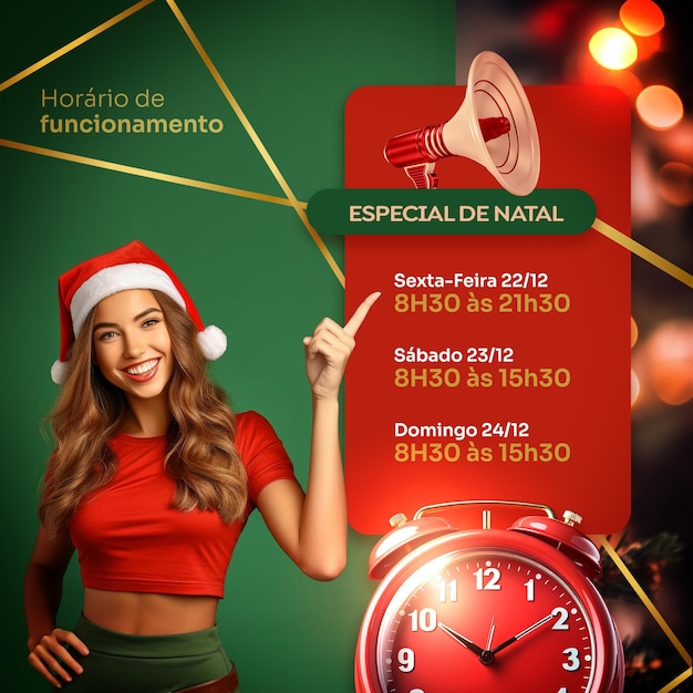 PSD gratuito horarios especiales de navidad en las redes sociales